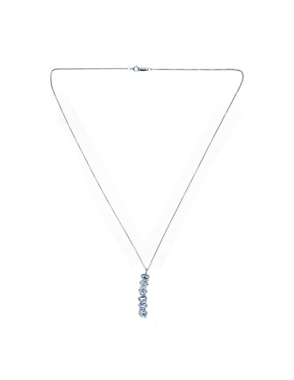 Collar Baguette Topacio Azul