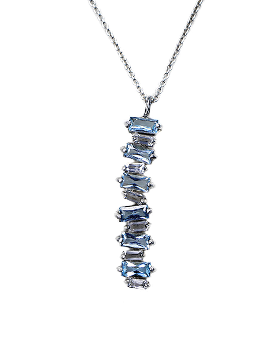 Collar Baguette Topacio Azul