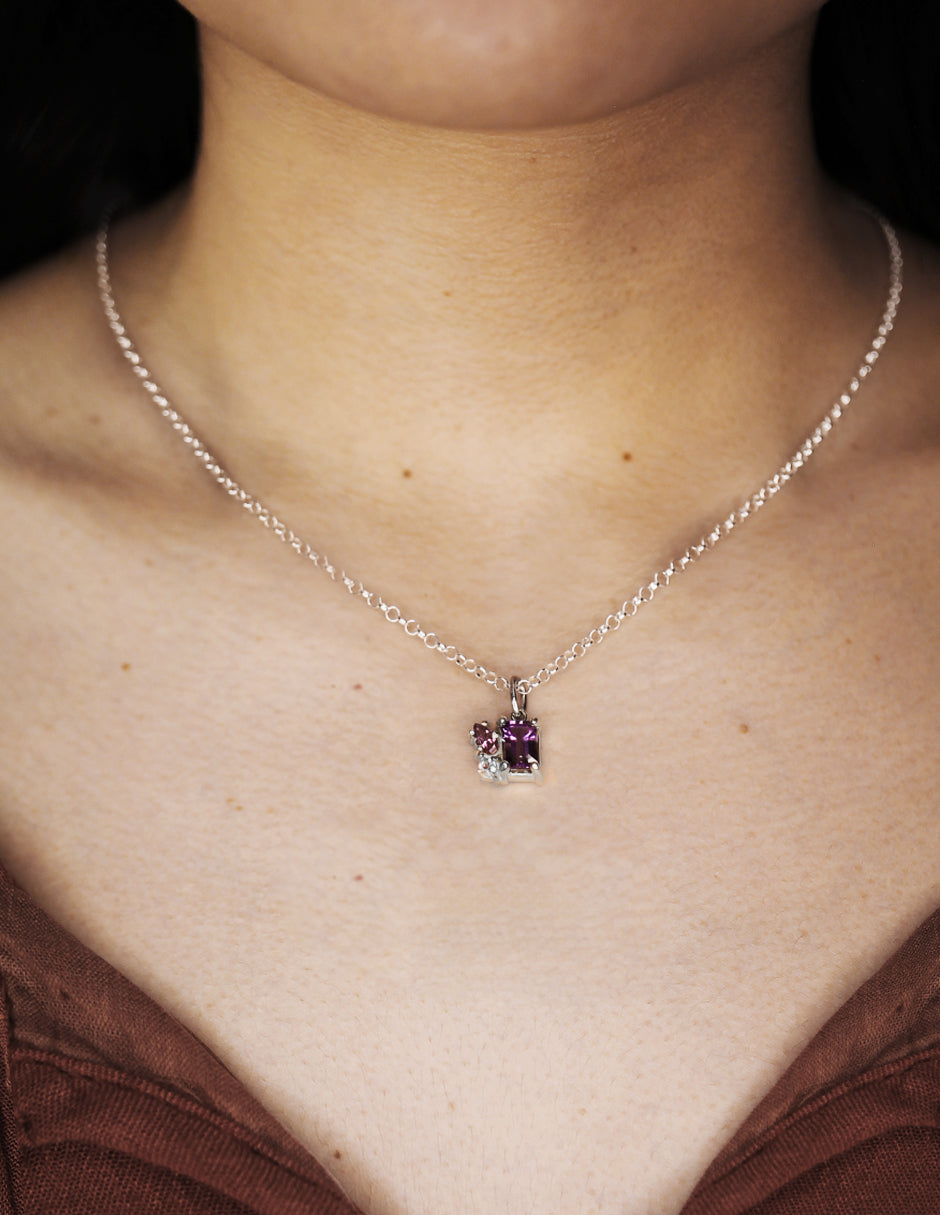 Collar Ara Amatista plata Sancjewelry