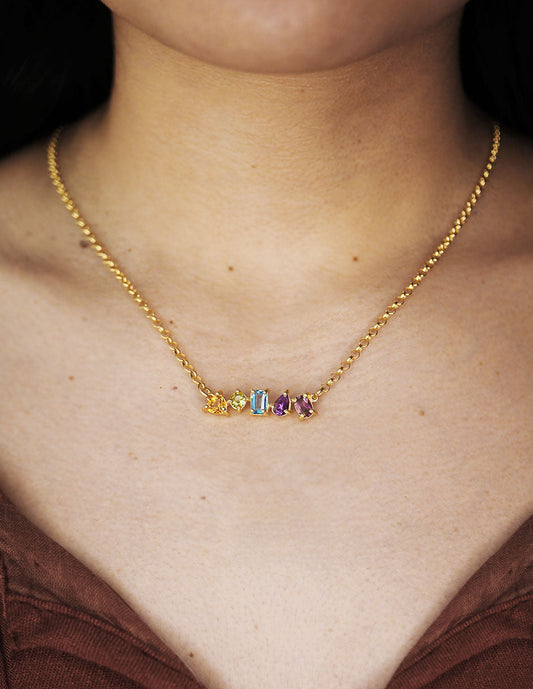 Collar María Rainbow plata Sancjewelry