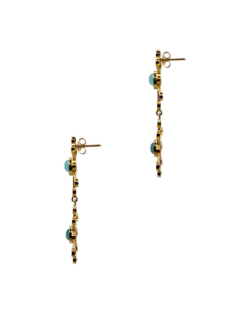 Aretes Largos Soles plata Sancjewelry