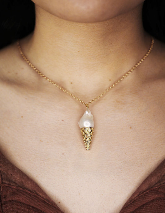 Collar Helado plata con Perla Natural Sancjewelry