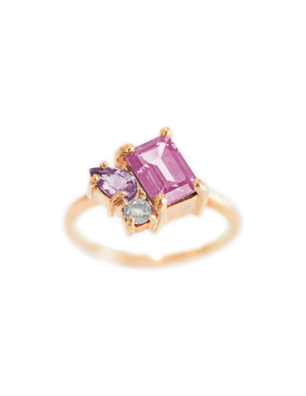 Anillo Ara Zafiro Rosa