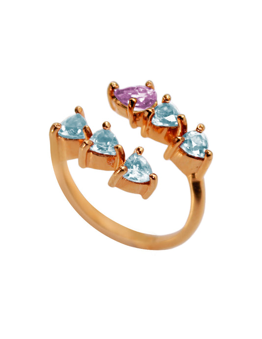 Anillo Snake con piedras naturales plata Sancjewelry