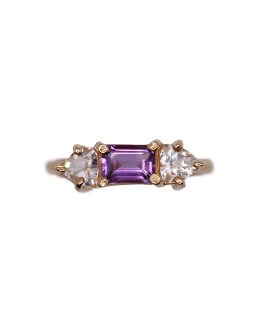 Anillo Clara Amatista y Topacio blanco SancJewelry