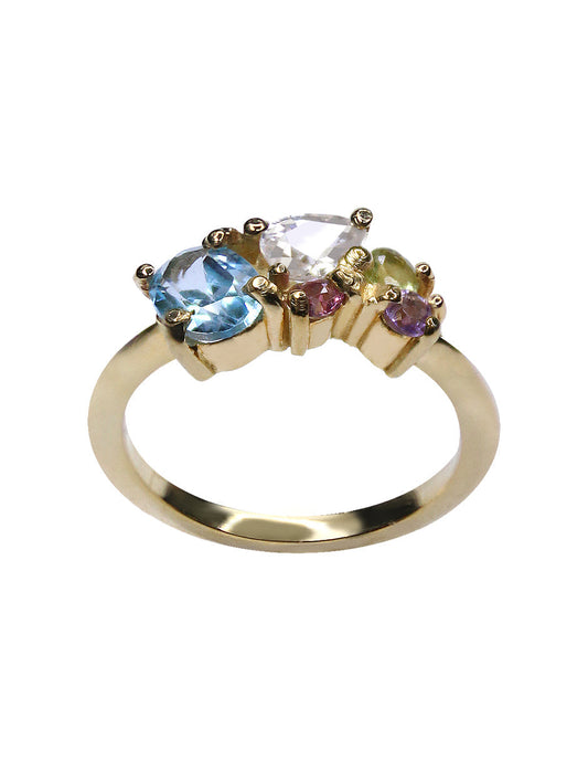 Anillo Fernanda Rainbow plata Sancjewelry