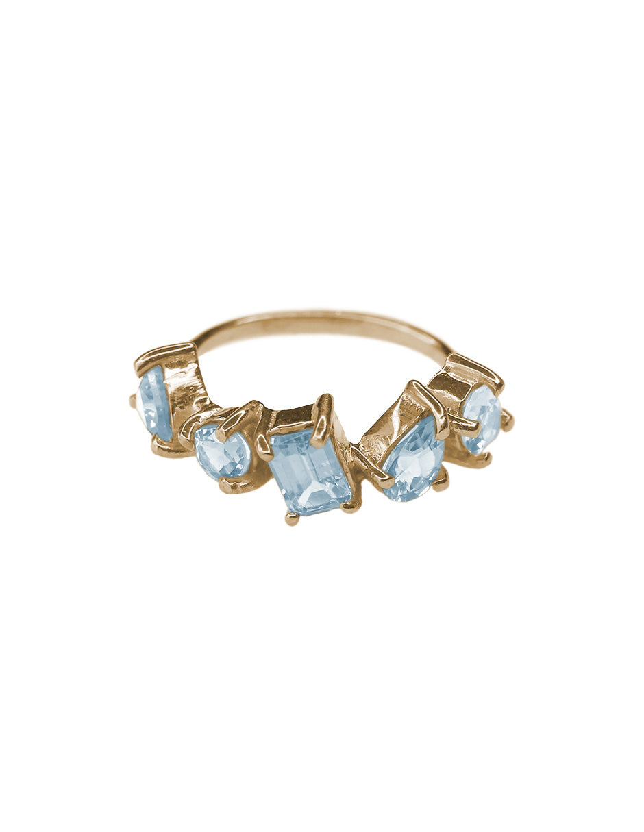 Anillo Maria Topacios Azules