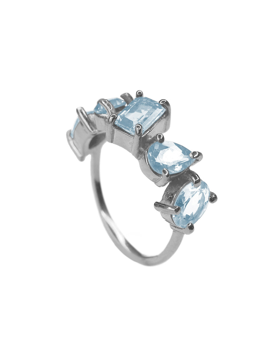 Anillo Maria Topacios Azules