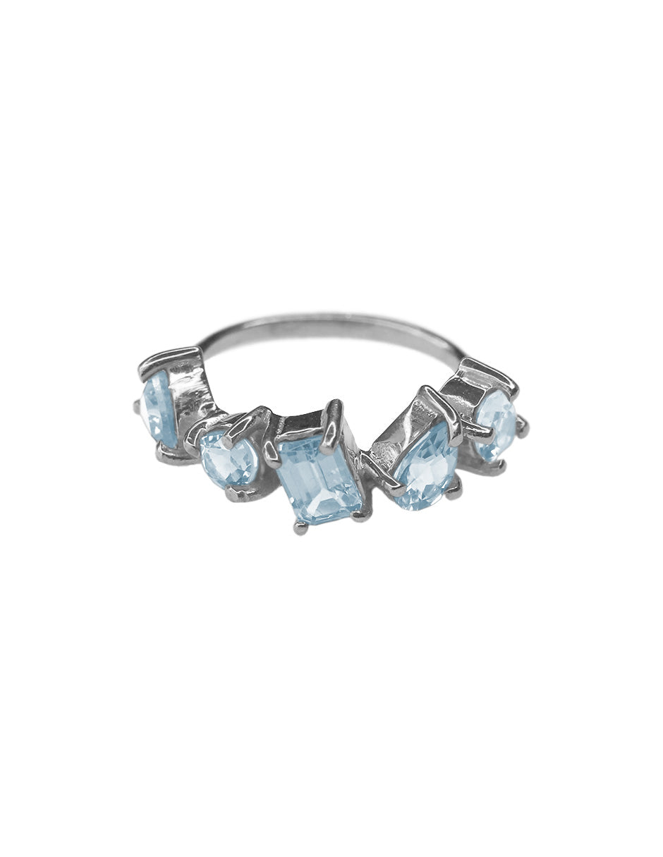 Anillo Maria Topacios Azules