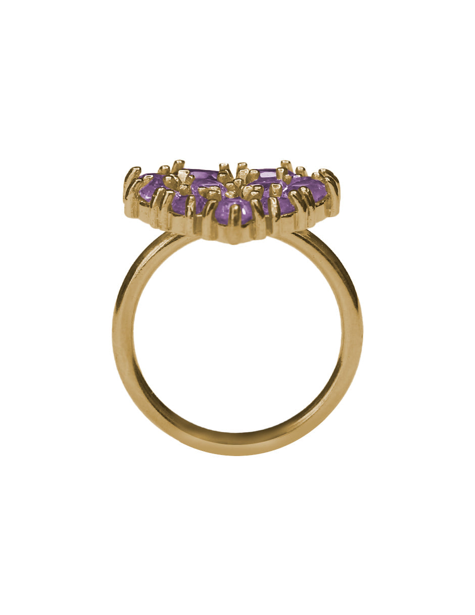 Anillo Mini Corazón Amatista plata Sancjewelry