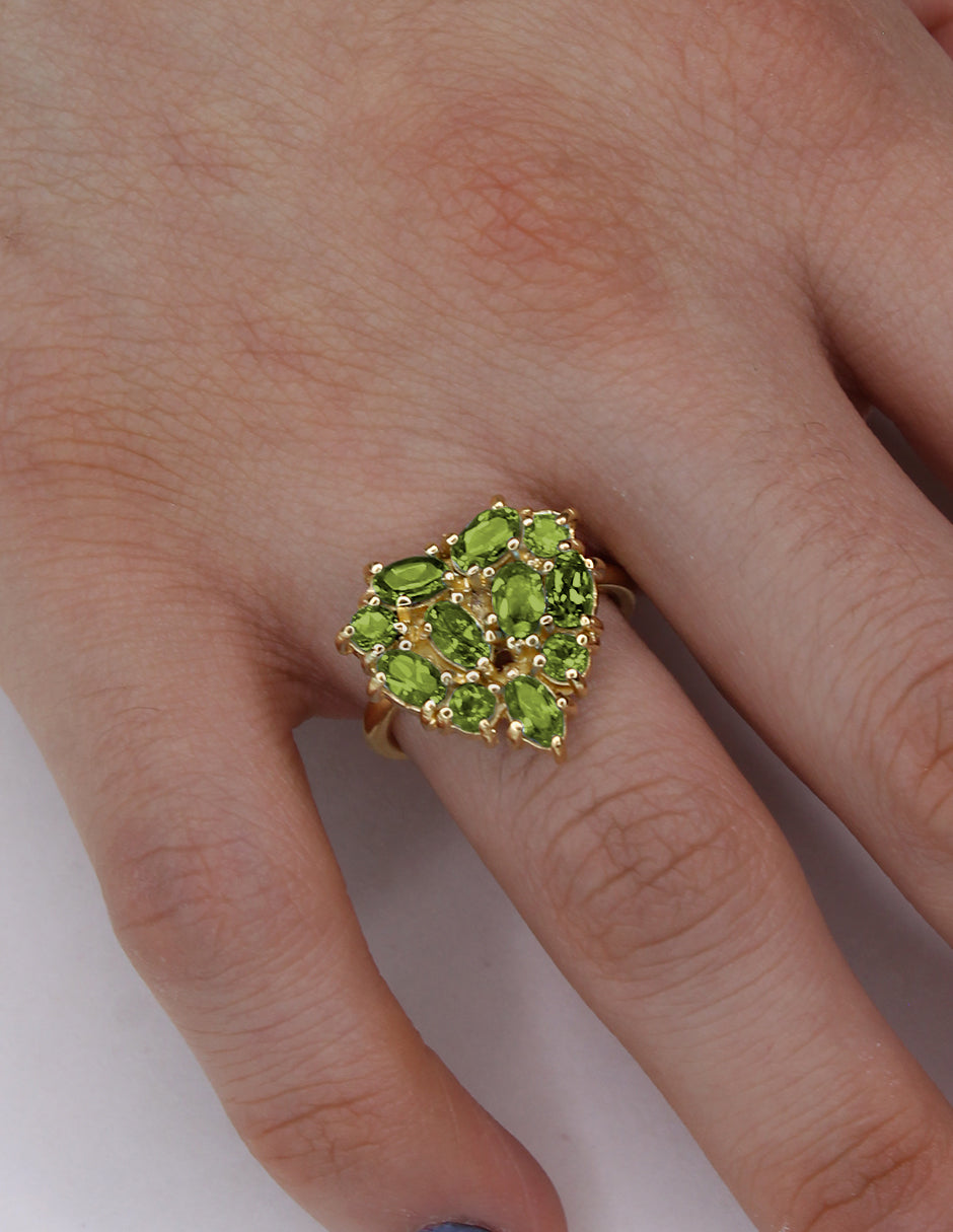 Anillo Mini Corazón Peridoto