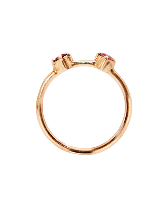 Anillo Twin Turmalina Rosa