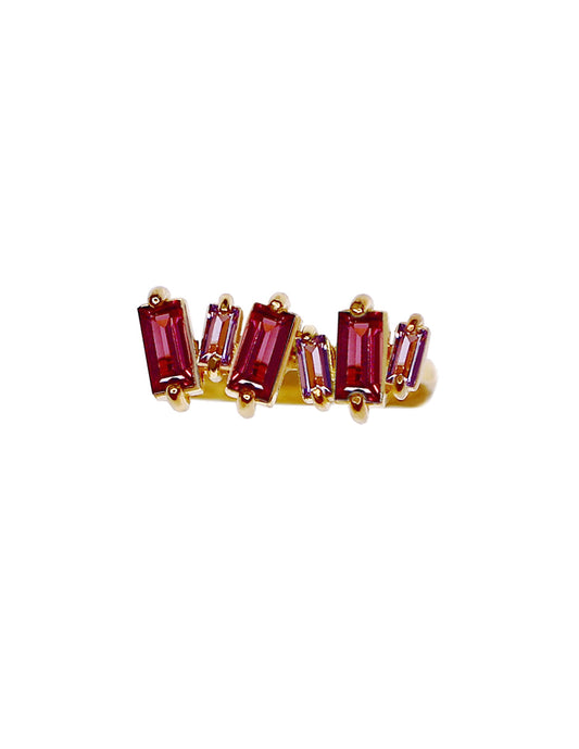 Anillo Baguette piedras naturales Sancjewelry