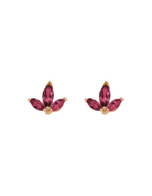 Aretes Flor Rodolitas