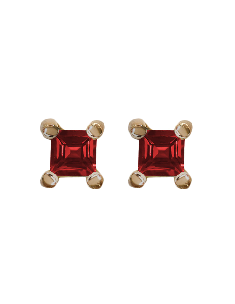 Aretes Cuadrado Granate