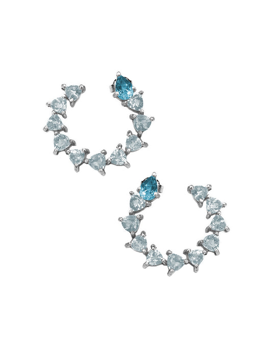 Aretes Snake con piedras naturales.