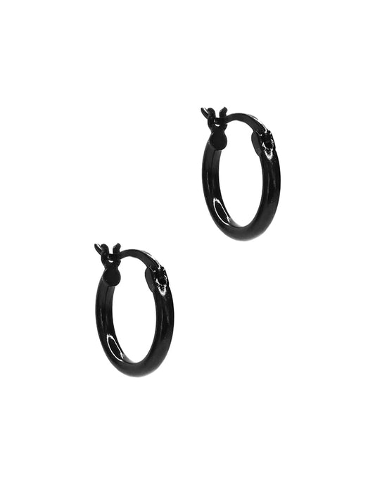 Arracadas Mini Negras plata Sancjewelry