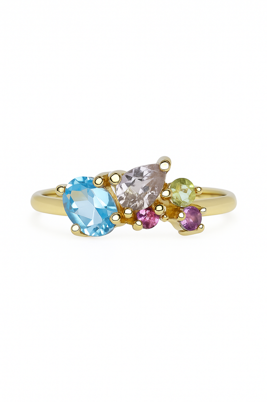 Anillo Fernanda Rainbow plata Sancjewelry