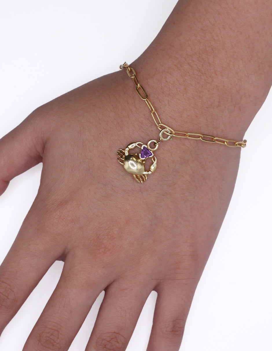 Charm Cangrejo con Broche con piedras naturales