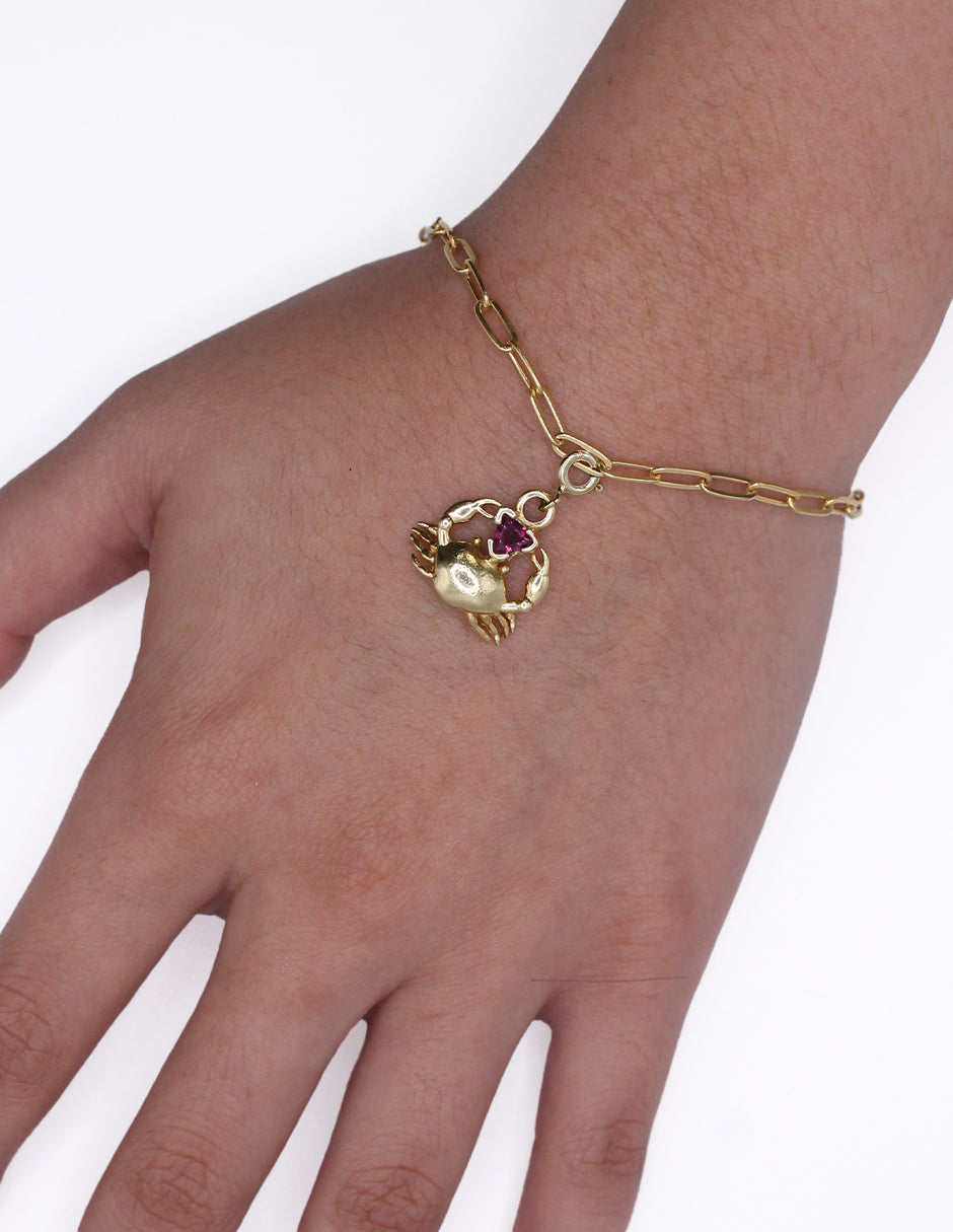 Charm Cangrejo con Broche con piedras naturales