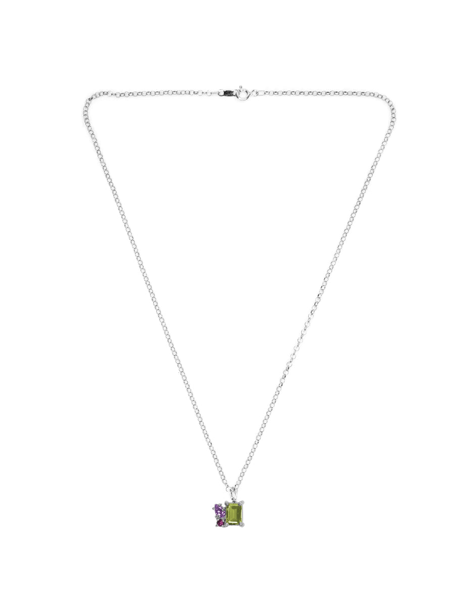 Collar Ara Verde peridoto plata Sancjewelry
