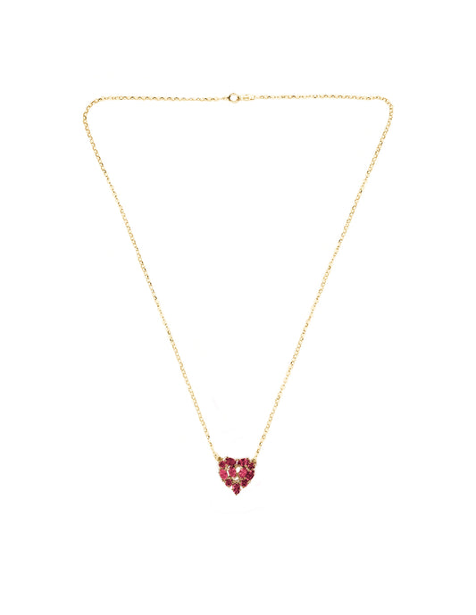 Collar Mini Corazón Rodolitas