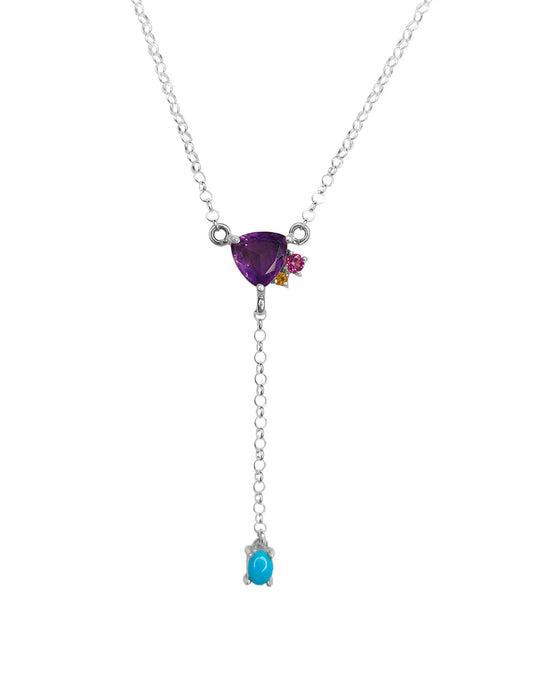 Collar Eli con piedras naturales plata .925 Sanc Jewelry