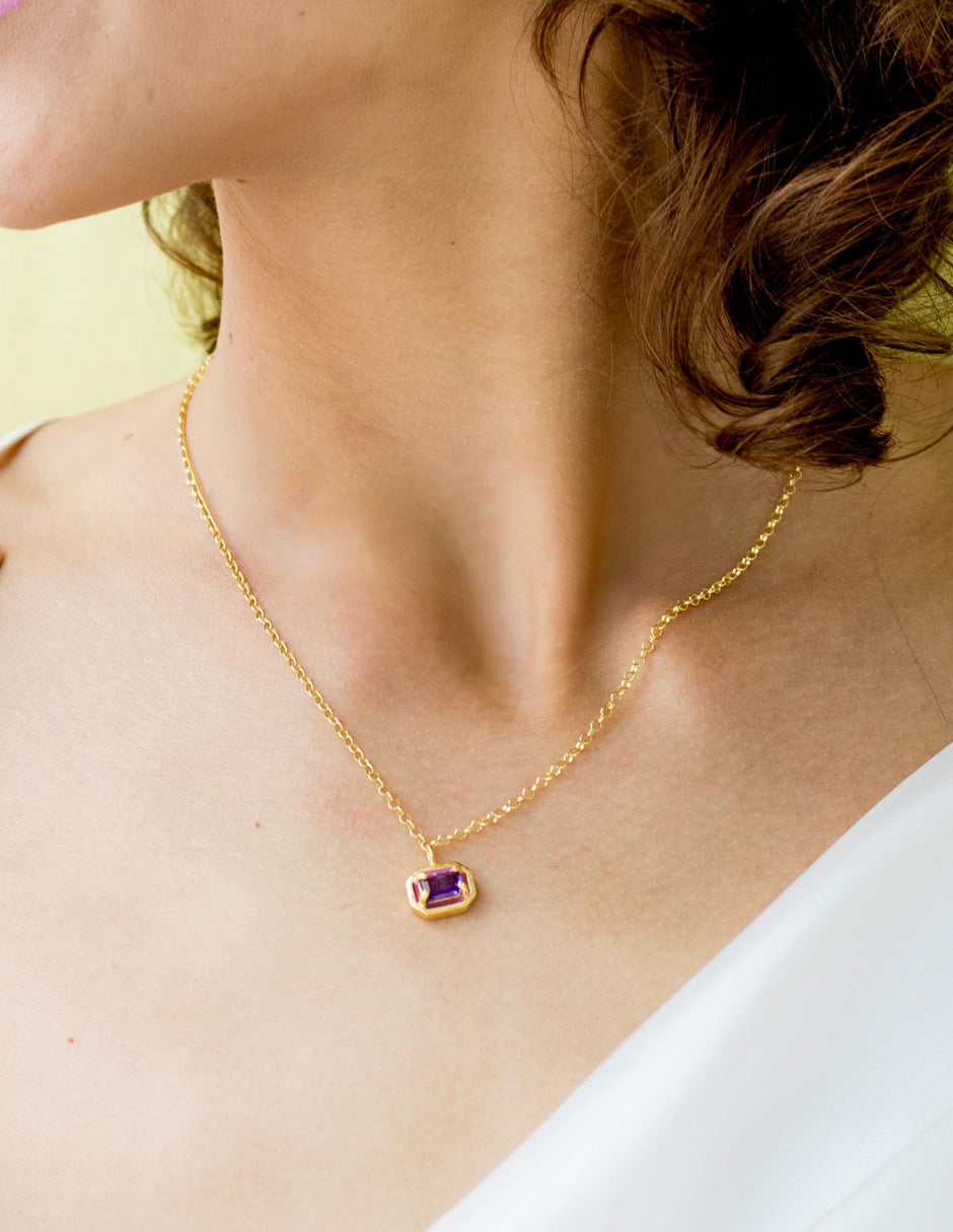 Collar Sweet Amatista plata Sancjewelry