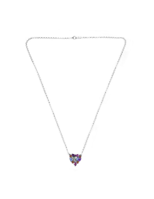 Collar Mini Corazón Rainbow plata Sancjewelry