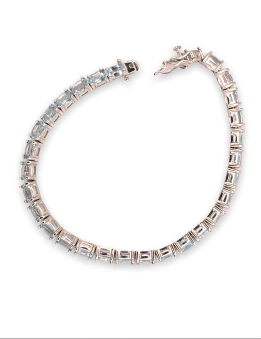 Pulsera Tennis Topacios Azules plata Sancjewelry