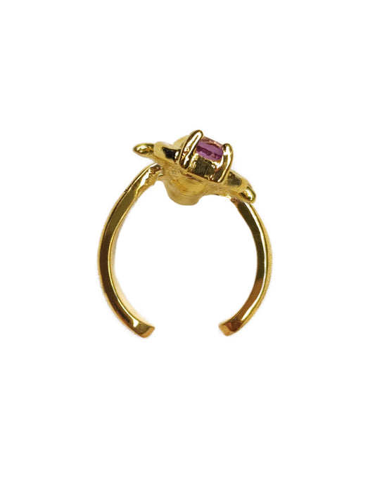 Earcuff Mini Hormiga plata con amatista Sancjewelry