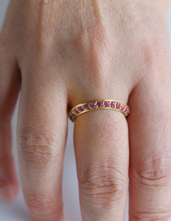 Media Churumbela Inclinada con Rodolitas plata Sancjewelry