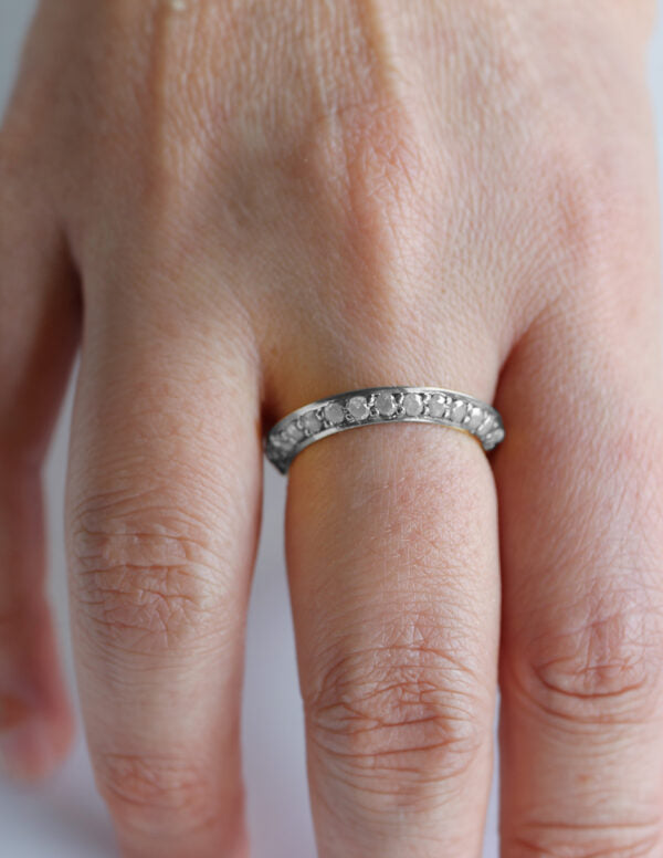 Media Churumbela Inclinada Con Topacio Blanco plata Sancjewelry