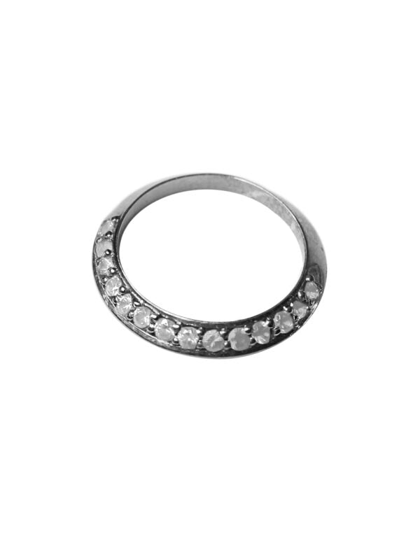 Media Churumbela Inclinada Con Topacio Blanco plata Sancjewelry