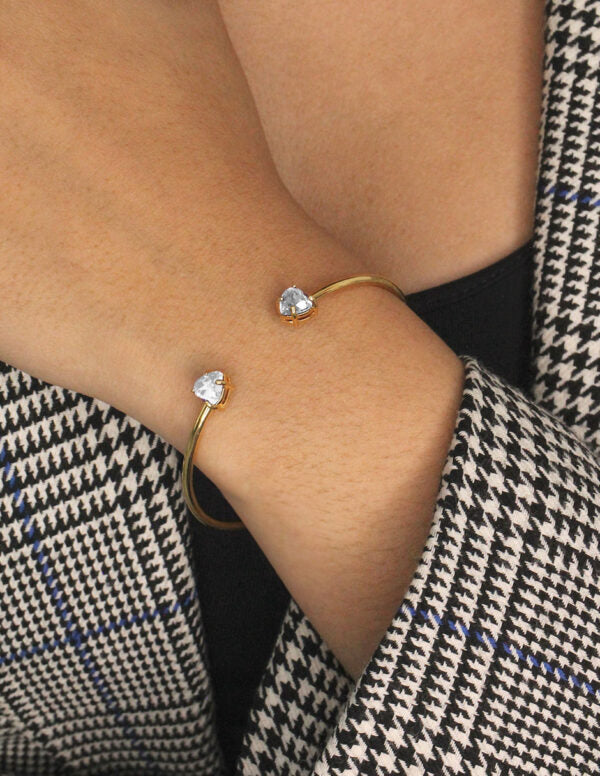 Pulsera Corazón con Topacio Blanco plata Sancjewelry