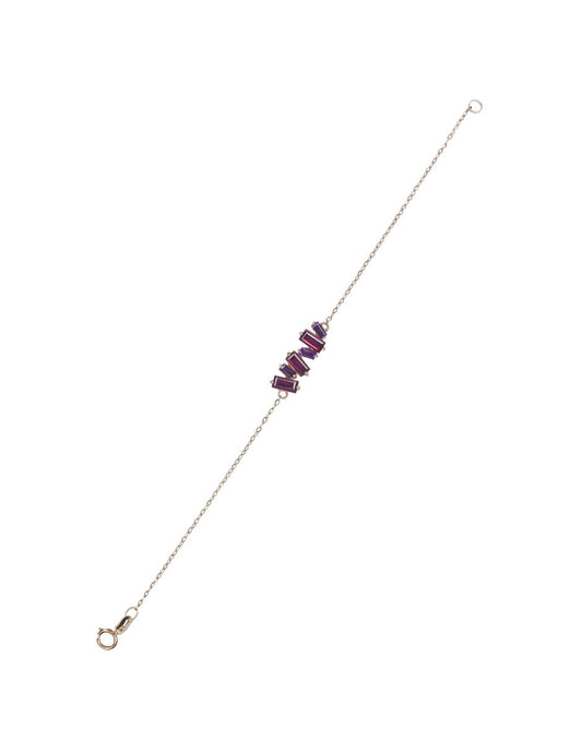 Pulsera Baguette Oro con Amatista y Rodolita Sancjewelry