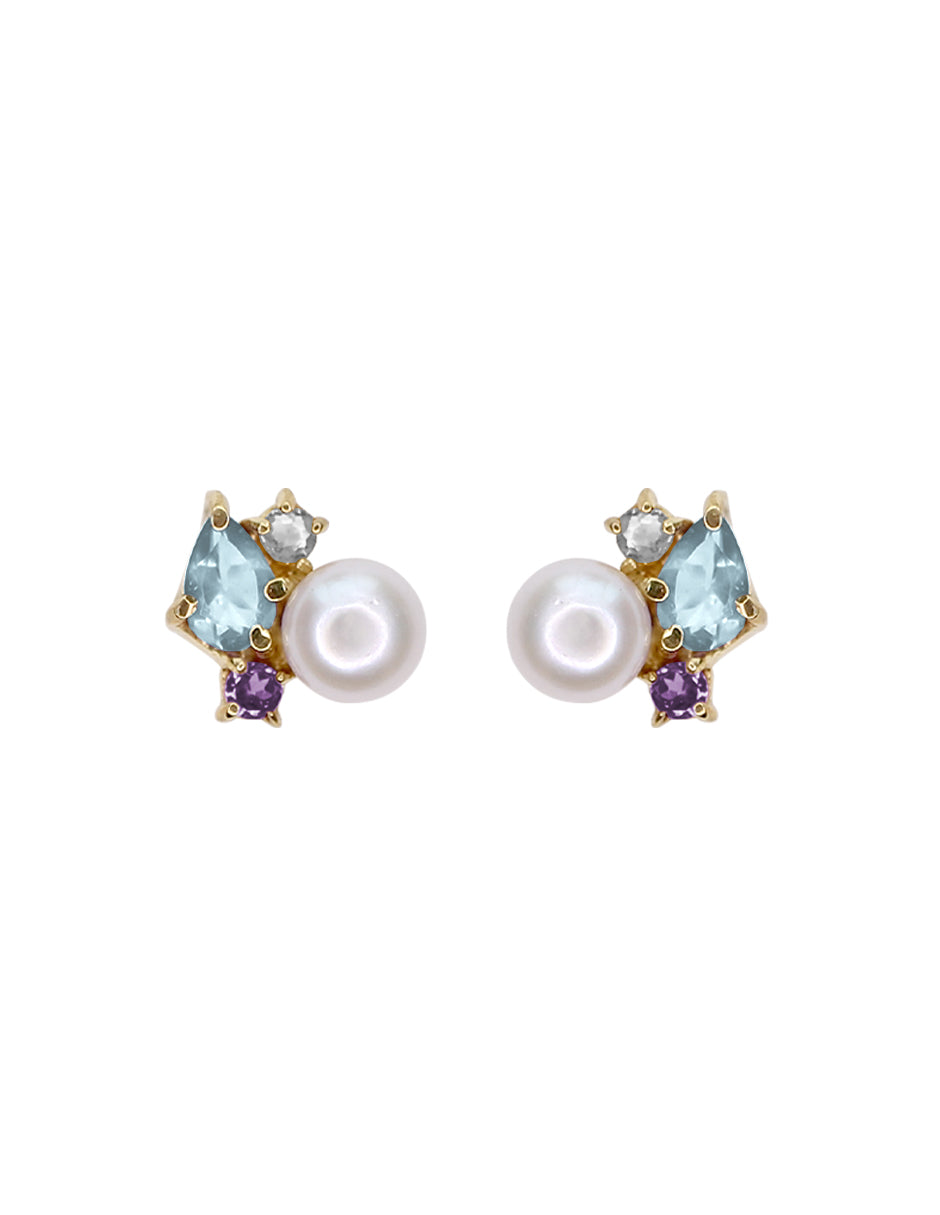 Aretes Angie Topacio Azul