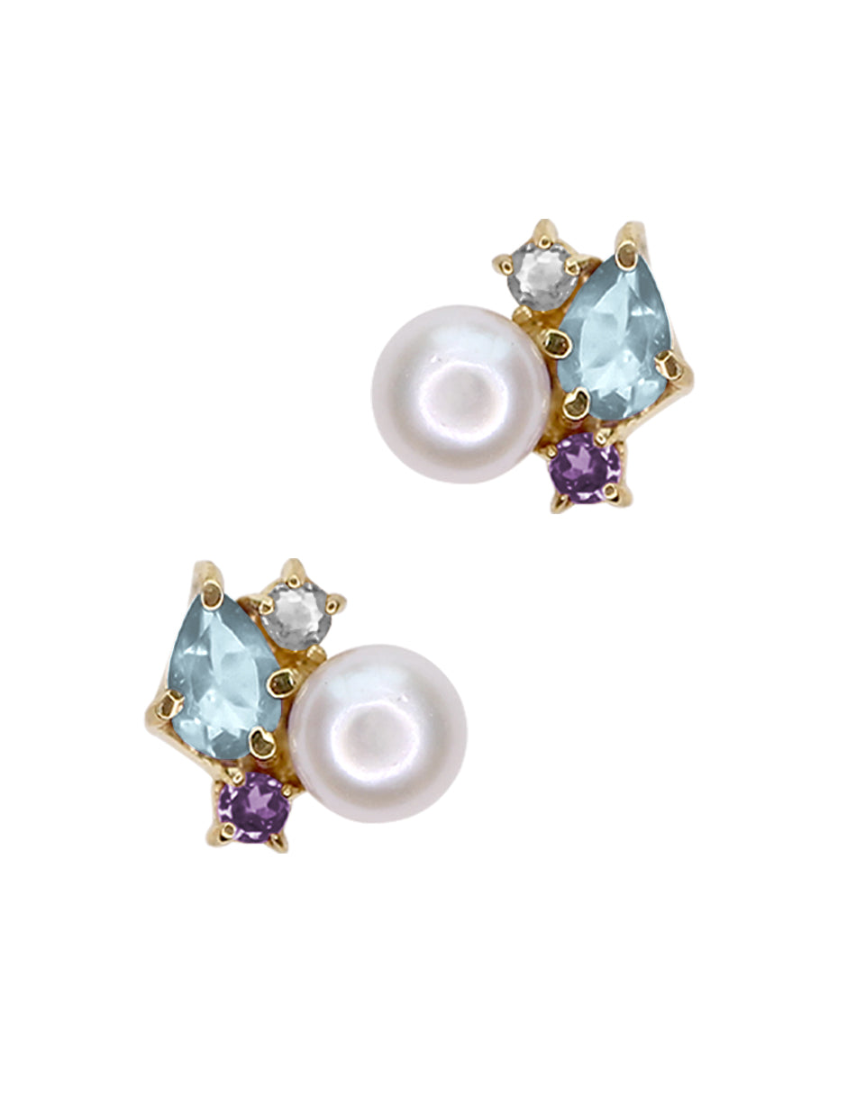 Aretes Angie Topacio Azul