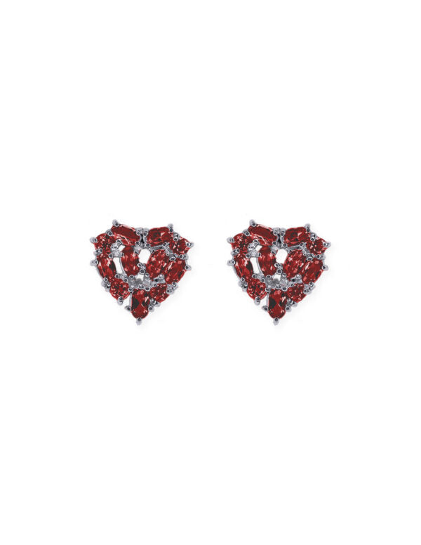 Aretes Corazón Rojo
