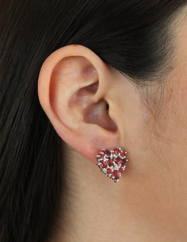 Aretes Corazón Rojo