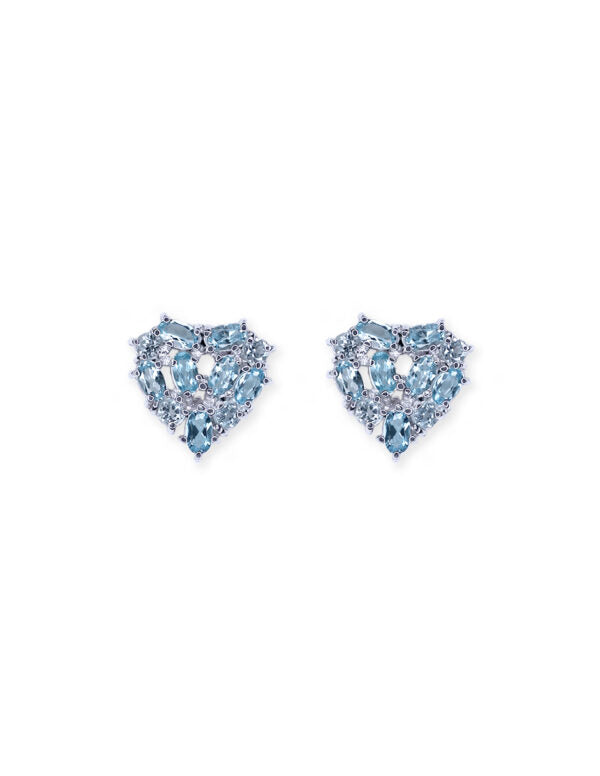 Aretes Corazón Azul