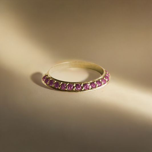 Media Churumbela Inclinada con Rodolitas plata Sancjewelry