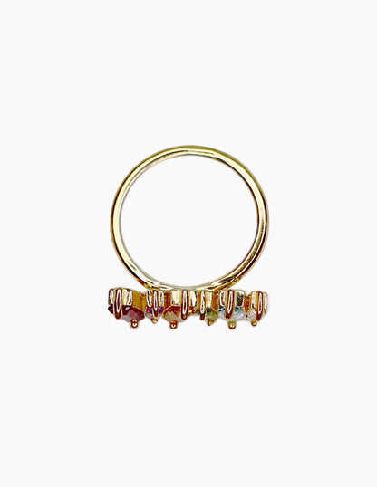 Anillo Baguette piedras naturales Sancjewelry