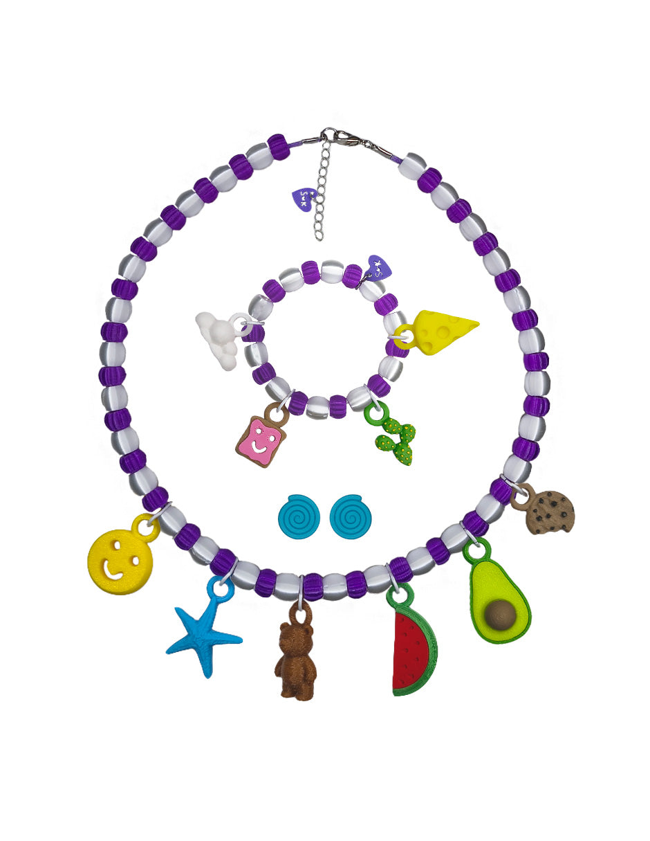 Collar + Pulsera con 10 Charms SancKids