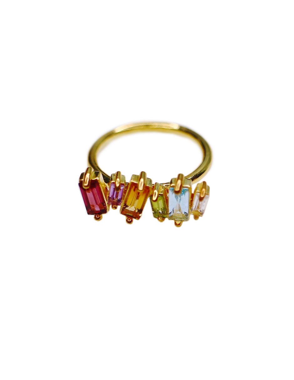 Anillo Baguette Rainbow