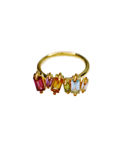 Anillo Baguette piedras naturales Sancjewelry
