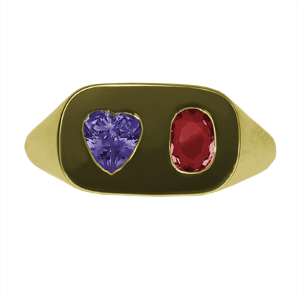 Anillo Pinky plata con oro Sancjewlery