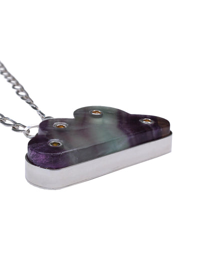 Detalle del Collar Nube en plata .925 con Fluorita y citrinos Sancjewelry