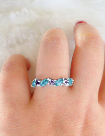 Anillo Ana Topacio Azul plata Sancjewelry