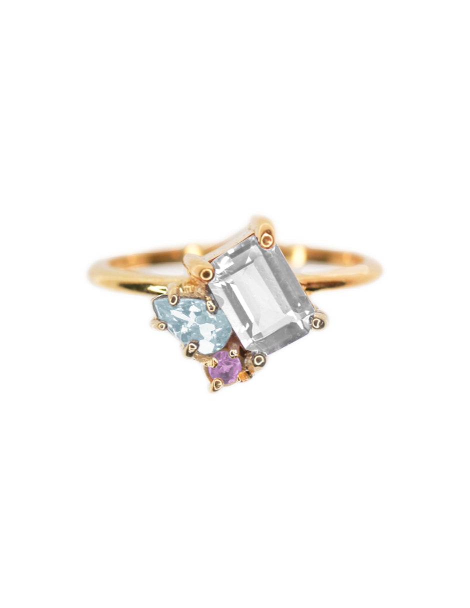 Anillo Ara Topacio Blanco